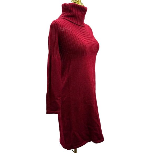 Geoffrey Beene Turtleneck Wool Blend Ribbed Knit Sweater Dress Size Small - Picture 4 of 6